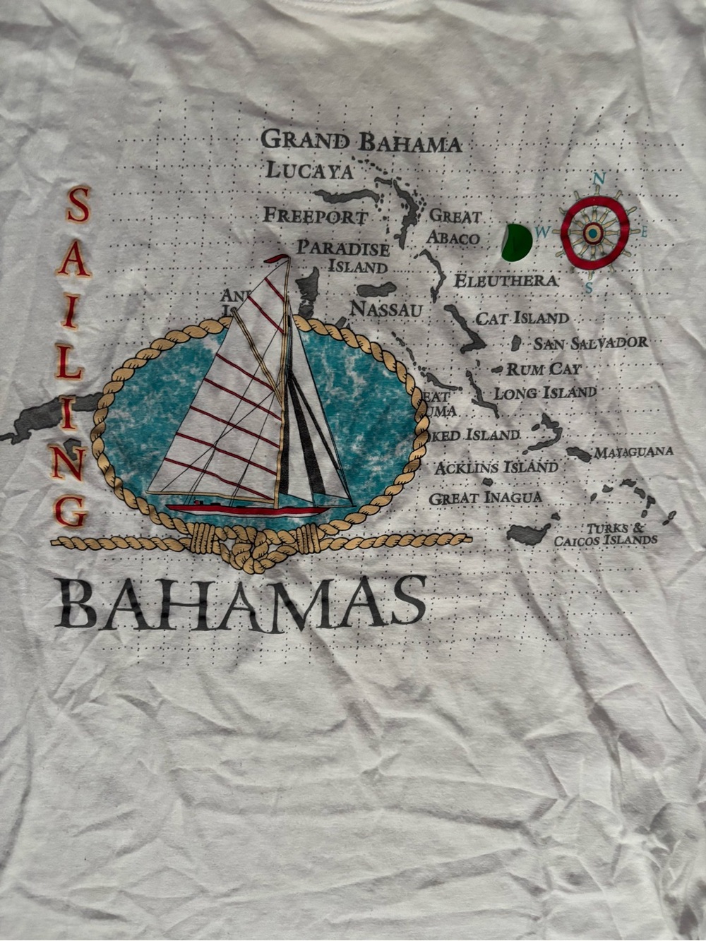 Bahamas Sailing Graphic Tee - White